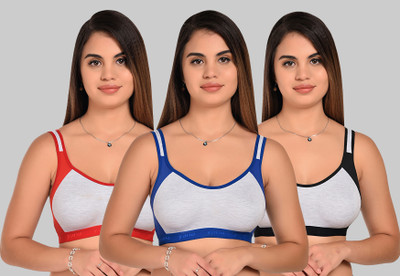 Yana Women Sports Non Padded Bra(Red, Black, Grey, Blue)