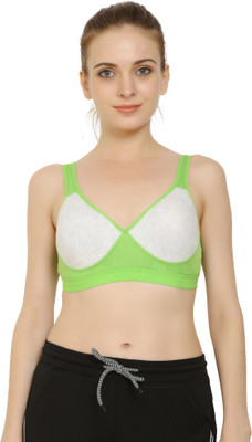 DRAXSTAR Sports Women Sports Lightly Padded Bra(Green, Grey)