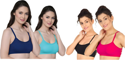 pikka Women Padded fully stretchable High Coverage Bra Women Full Coverage Lightly Padded Bra(Multicolor)