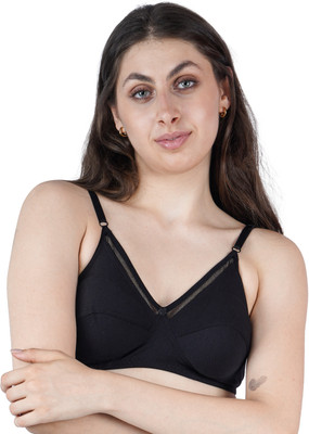 KETKAR Non-Padded Wire Free Full Cup T-Shirt Bra Everyday Bra with Adjustable Straps Women T-Shirt Non Padded Bra(Black)