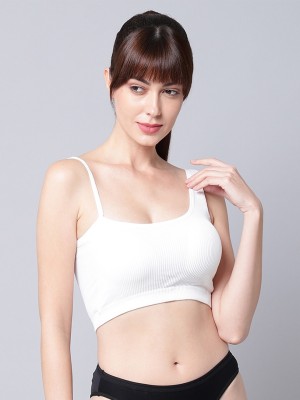 PrivateLifes PrettyCat Summer Casual Bralette Women Bralette Lightly Padded Bra(White)