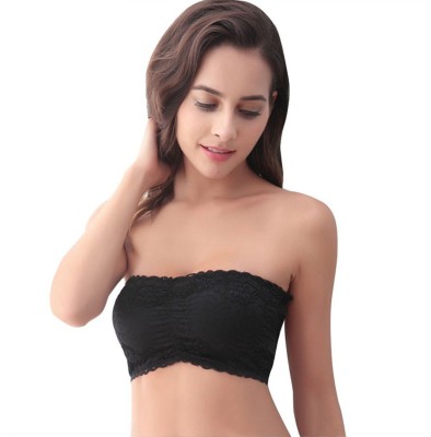 PrivateLifes Women Bandeau/Tube Lightly Padded Bra(Black)