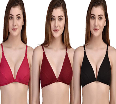 GITLERA Gitlera best fabrics Front open bra with multi color Women Push-up Non Padded Bra(Multicolor)