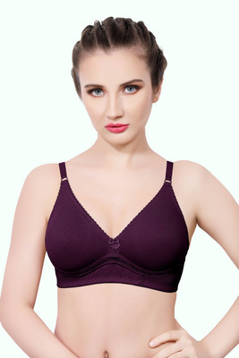 INTIHUG Women's Wireless Seamless Bra Ultra-Soft Push Up Full Coverage Bra Women Everyday Non Padded Bra(Purple)