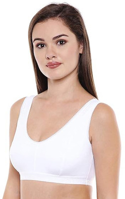 BQH Cotton Non Padded Non-Wired Air Sports Bra for Women Women Everyday Non Padded Bra(Black, White)