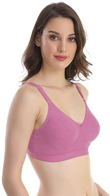 AaaSh Women Full Coverage Non Padded Bra(Pink)