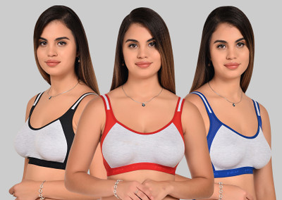 Zivosis Women Sports Non Padded Bra(Red, Black, Grey, Blue)