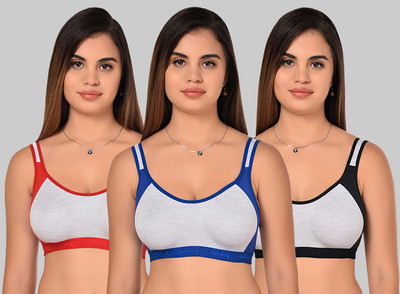 Lady One Women Sports Non Padded Bra(Multicolor)