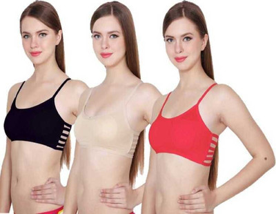 BRATON Women Bandeau/Tube Lightly Padded Bra(Black, Red, Beige)