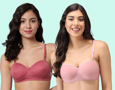 Beach Curve C-Demi Bra Women Minimizer Lightly Padded Bra(Pink, Maroon)