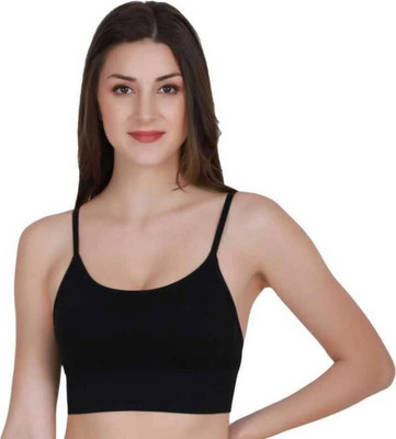 DYZINSTORE Women Sports Lightly Padded Bra(Black)