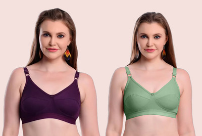 18 MM Straps Cotton Bra Women Bralette Non Padded Bra(Multicolor)