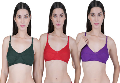 CURVZEX ZAMBIA Women Push-up Non Padded Bra(Purple, Red, Dark Green)