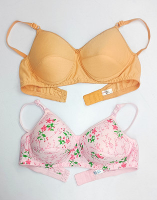 V Fashionic Enterprises WOMEN’S FANCY COMFORT PADDED BRA (PACK OF 2 PCS.) Women Everyday Lightly Padded Bra(Multicolor)
