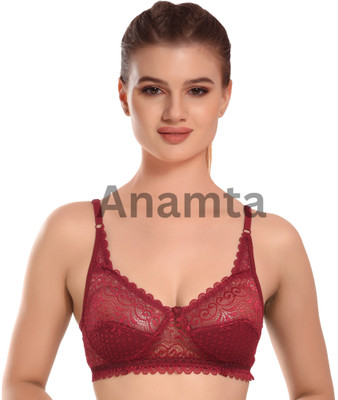 Anamta Pack of 1 net Women Everyday Non Padded Bra(Maroon)