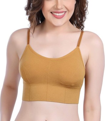 BBBIKINI Women Cami Bra Lightly Padded Bra(Yellow)