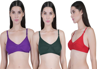 CURVZEX ANAYA Women Push-up Non Padded Bra(Purple, Red, Dark Green)