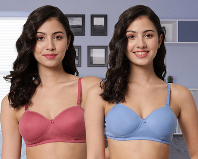 aamarsh D-Demi Bra Women Minimizer Lightly Padded Bra(Red, Light Blue)