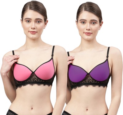 samvar A_Cupri Bra Women Minimizer Lightly Padded Bra(Pink, Purple)