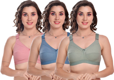 Winsure Full coverage heavy bust Premium Net bra Women Full Coverage Non Padded Bra(Multicolor)