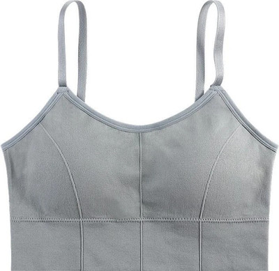 DYZINSTORE Women Sports Lightly Padded Bra(Grey)