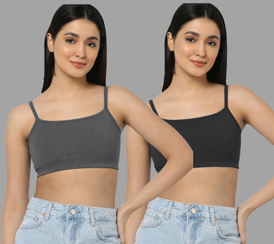 PIBU A_Nora Bra Women Minimizer Lightly Padded Bra(Grey, Black)