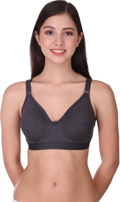 pooja ragenee Double Layer Cotton Blend Women Full Coverage Non Padded Bra(Black)