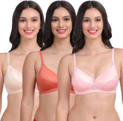 AMOUR SECRET 3/4th Coverage T-shirt Bra Women T-Shirt Lightly Padded Bra(Multicolor)