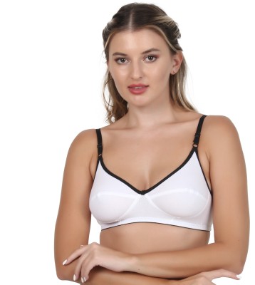 Zindagi Women's Full Coverage Non Padded Black (SUMAN) Bra Women T-Shirt Non Padded Bra(White)