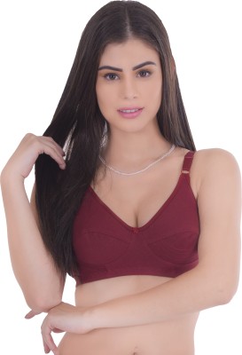 Bingo New Designer Non-Padded Non-Wired Full Coverage Scoop Back Fit Curve Bra Women Full Coverage Non Padded Bra(Maroon)