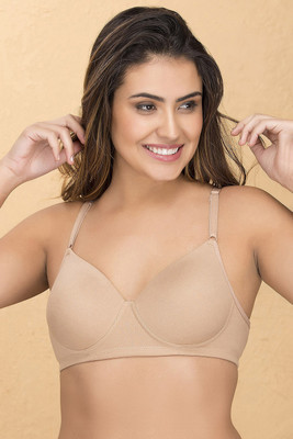 Clovia Women T-Shirt Lightly Padded Bra(Beige)