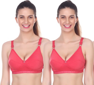 magenta monik Women T-Shirt Non Padded Bra(Red)