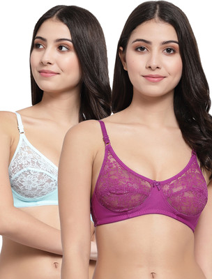 DreamBe Women Bralette Non Padded Bra(Purple, Blue)