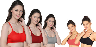pikka Women Padded fully stretchable High Coverage Bra Women Full Coverage Lightly Padded Bra(Multicolor)