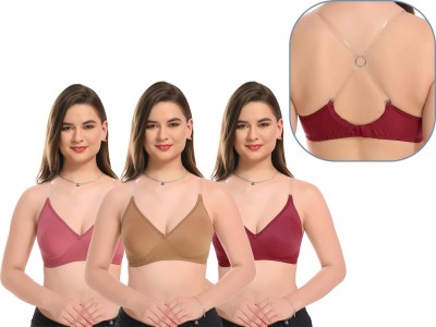 HouseOfCommon Women Everyday Non Padded Bra(Maroon, Pink, Brown)