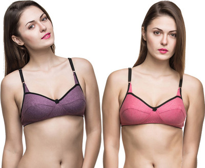 DreamBe 5Star Women Everyday Non Padded Bra(Purple, Pink)