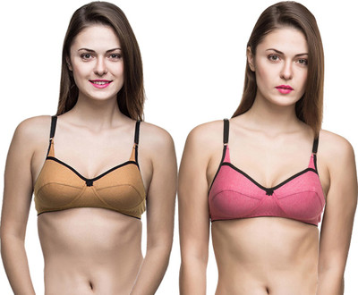 DreamBe 5Star Women Everyday Non Padded Bra(Brown, Pink)