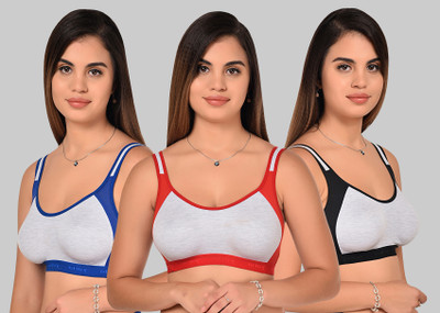 Yana Women Sports Non Padded Bra(Red, Black, Grey, Blue)