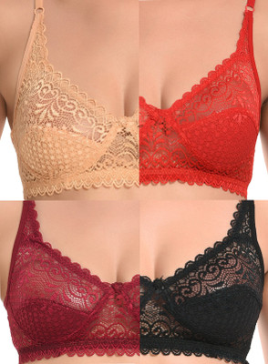 Anamta Pack of 4 Women Women Everyday Non Padded Bra(Multicolor)
