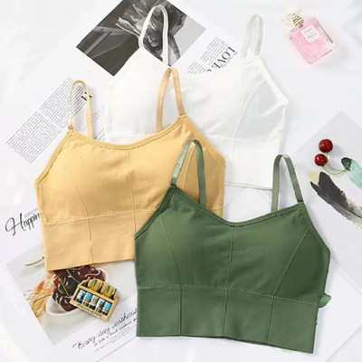 MAHEK CREATIVE Women Sports Lightly Padded Bra(White, Beige, Green)