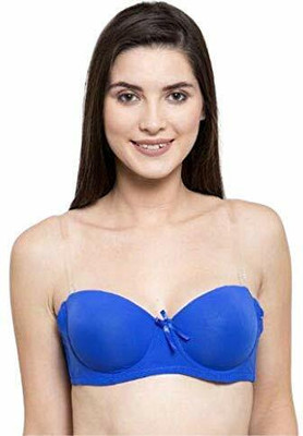 Penance For You Transparent strap backless pushup bra Women Push-up Lightly Padded Bra(Blue)