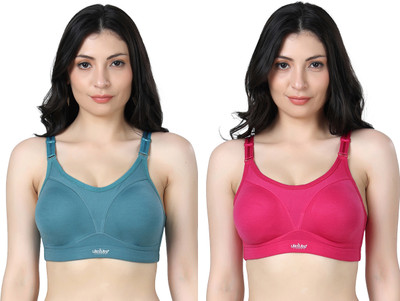 Ladyland Women Everyday Non Padded Bra(Blue, Maroon)