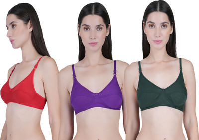 lufiya Women Push-up Non Padded Bra(Purple, Red, Dark Green)