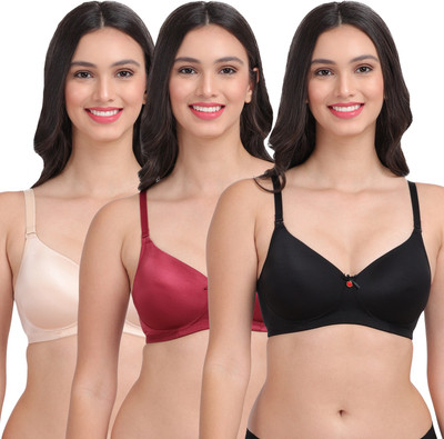 AMOUR SECRET 3/4th Coverage T-shirt Bra Women T-Shirt Lightly Padded Bra(Multicolor)