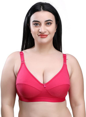 Pearlw CHILEELIFE Full-coverage wide straps bra Women Everyday Non Padded Bra(Red)