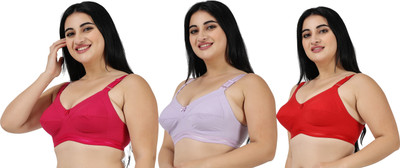 Ladyland Lajjo Women T-Shirt Non Padded Bra(Maroon, Red, Purple)