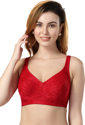 CLOUD SOFT CS05 Full Support Minimizer Bra for Women Non-Padded, Full Coverage Women Full Coverage Non Padded Bra(Red)