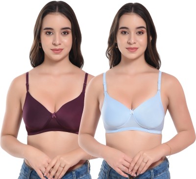 Viral Girl NA Women Full Coverage Heavily Padded Bra(Purple, Light Blue)