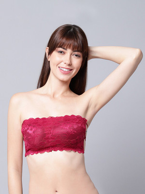 PrivateLifes Strapless Backless Bra For Women Women Bandeau/Tube Lightly Padded Bra(Maroon)