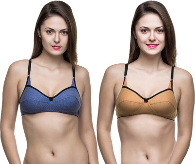 DreamBe 5Star Women Everyday Non Padded Bra(Blue, Brown)